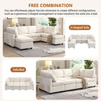 103 Sectional Sofa Couch Sofa Bed U-shaped Sofa with Two Movable Ottoman and Three USB Ports