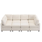 103 Sectional Sofa Couch Sofa Bed U-shaped Sofa with Two Movable Ottoman and Three USB Ports