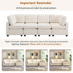 103 Sectional Sofa Couch Sofa Bed U-shaped Sofa with Two Movable Ottoman and Three USB Ports