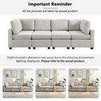 103 Sectional Sofa Couch Sofa Bed U-shaped Sofa with Two Movable Ottoman and Three USB Ports