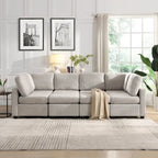 103 Sectional Sofa Couch Sofa Bed U-shaped Sofa with Two Movable Ottoman and Three USB Ports