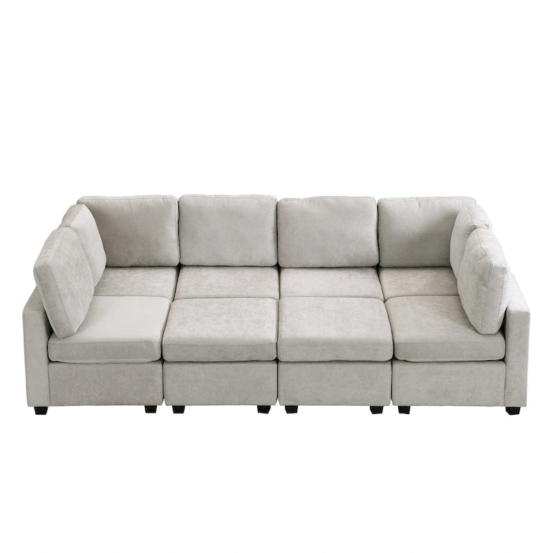 103 Sectional Sofa Couch Sofa Bed U-shaped Sofa with Two Movable Ottoman and Three USB Ports