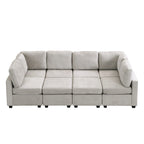 103 Sectional Sofa Couch Sofa Bed U-shaped Sofa with Two Movable Ottoman and Three USB Ports