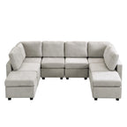 103 Sectional Sofa Couch Sofa Bed U-shaped Sofa with Two Movable Ottoman and Three USB Ports
