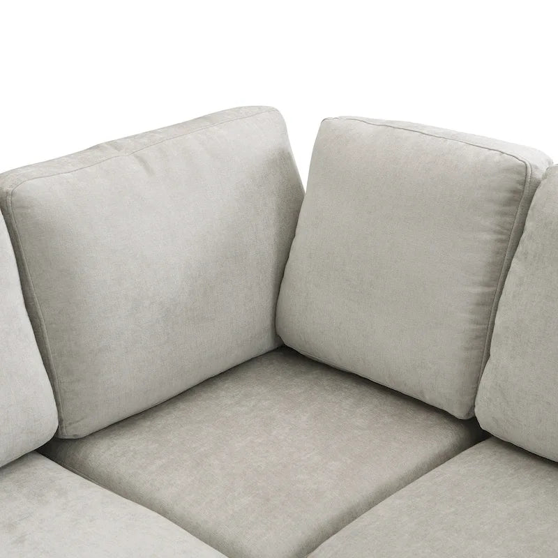 103 Sectional Sofa Couch Sofa Bed U-shaped Sofa with Two Movable Ottoman and Three USB Ports