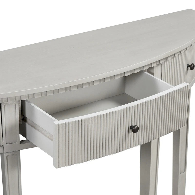 U-Style Distinctive Features of Pine Veneer Console Table