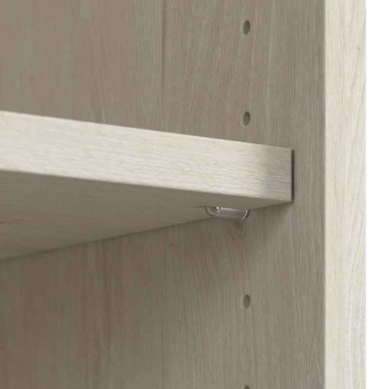 60W Farmhouse Desk with Hutch and Storage - Linen White Oak