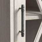 60W Farmhouse Desk with Hutch and Storage - Linen White Oak