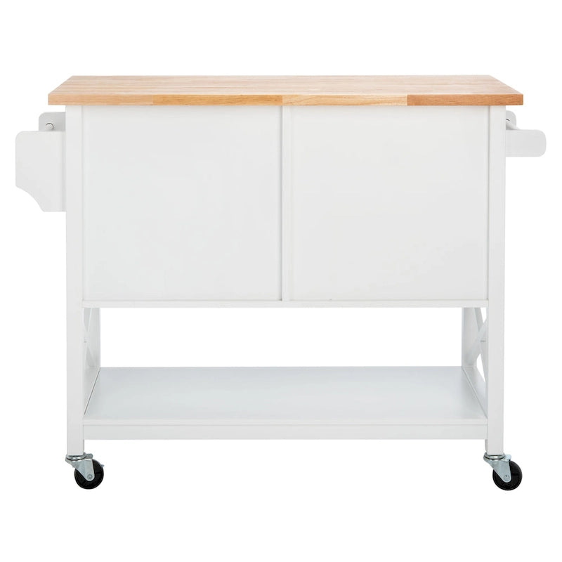 2-Door 1-Shelf Kitchen Cart - 45.7 W x 17.3 L x 35.6 H - 46Wx17Dx36H