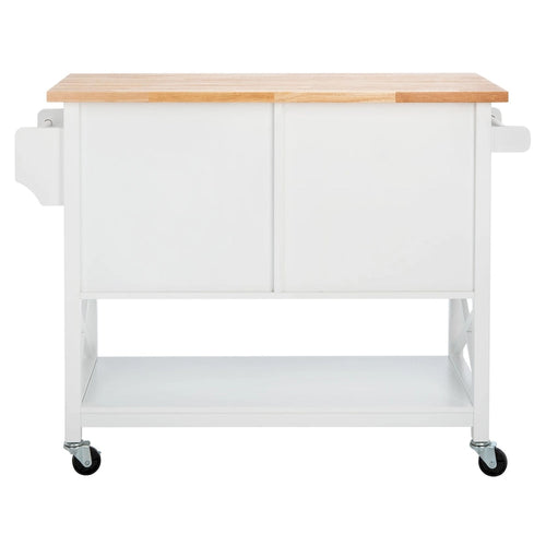 2-Door 1-Shelf Kitchen Cart - 45.7 W x 17.3 L x 35.6 H - 46Wx17Dx36H