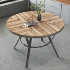 Indoor round dining table with metal legs