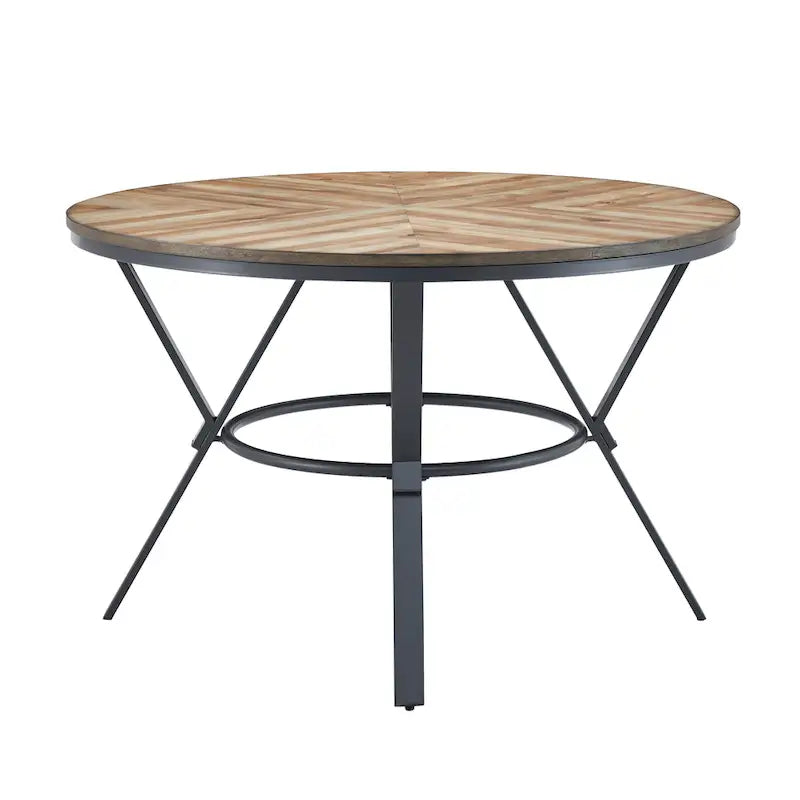 Indoor round dining table with metal legs