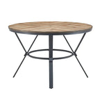 Indoor round dining table with metal legs