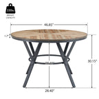 Indoor round dining table with metal legs