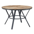 Indoor round dining table with metal legs