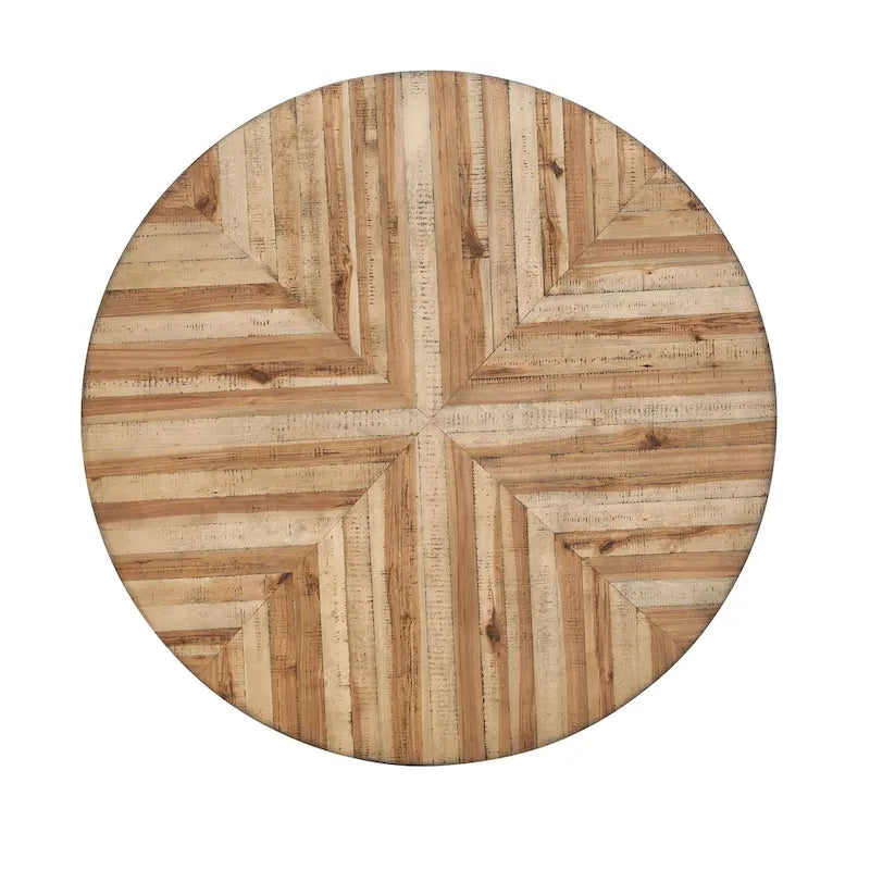 Indoor round dining table with metal legs