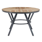 Indoor round dining table with metal legs