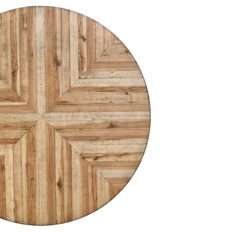 Indoor round dining table with metal legs