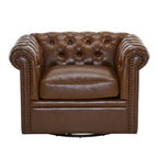 Rotating Club Chair - Green/Dark Brown - Single Seat