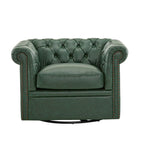 Rotating Club Chair - Green/Dark Brown - Single Seat
