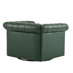 Rotating Club Chair - Green/Dark Brown - Single Seat