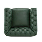 Rotating Club Chair - Green/Dark Brown - Single Seat