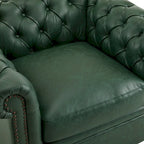 Rotating Club Chair - Green/Dark Brown - Single Seat