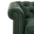 Rotating Club Chair - Green/Dark Brown - Single Seat