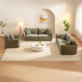 3-pieces Linen Modular Sofa Set with 3+3+1 Seater Combo and Wooden Frame & 5 Pillows