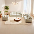 3-pieces Linen Modular Sofa Set with 3+3+1 Seater Combo and Wooden Frame & 5 Pillows