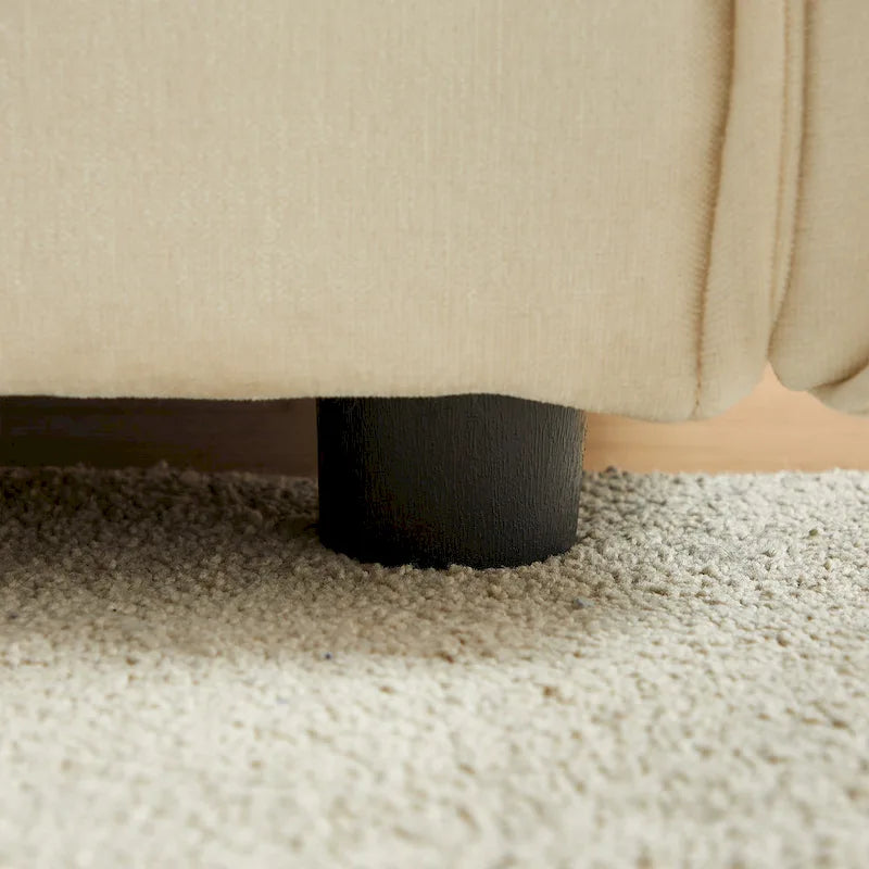 3-pieces Linen Modular Sofa Set with 3+3+1 Seater Combo and Wooden Frame & 5 Pillows