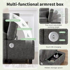 107 Oversized Chenille Modular Sectional Pull-out Sofa, Free Movement Storage Ottoman