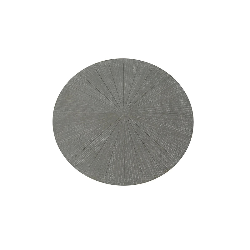 31.5 Farmhouse Round Coffee Table with 2-Tier Storage & Metal Leg