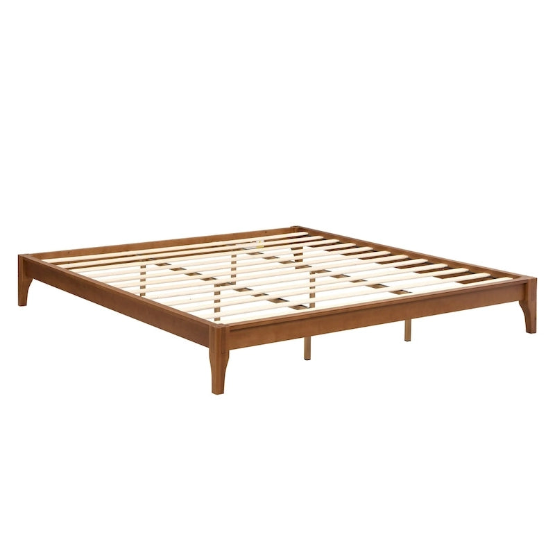 Solid bamboo and wood platform bed frame