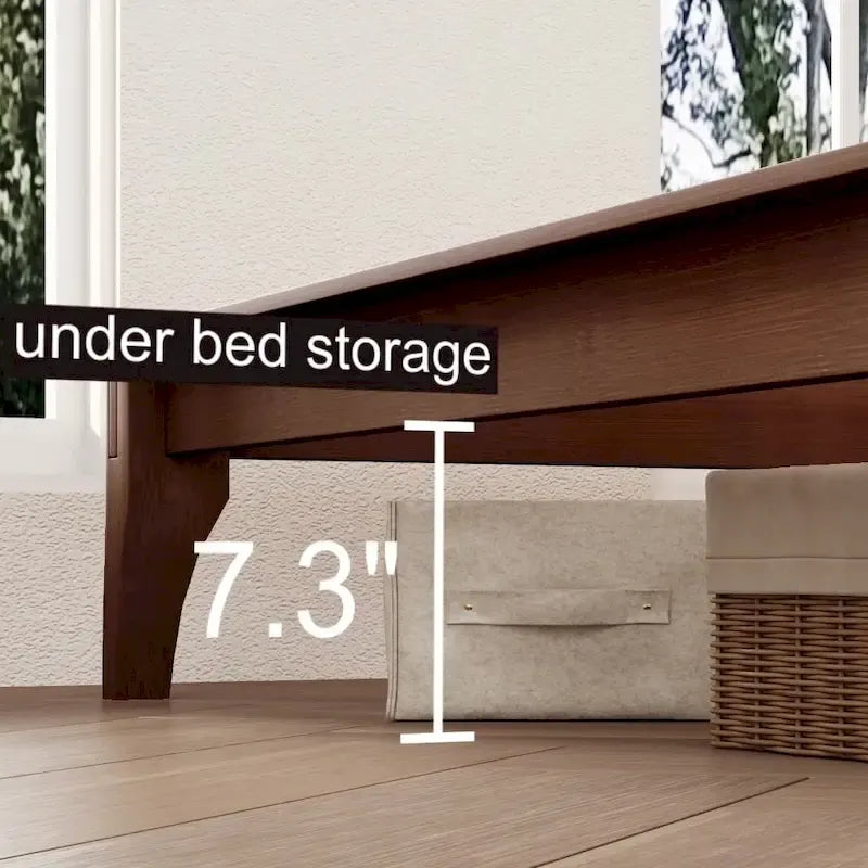 Solid bamboo and wood platform bed frame