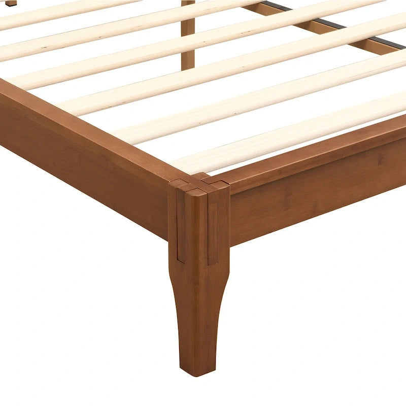 Solid bamboo and wood platform bed frame