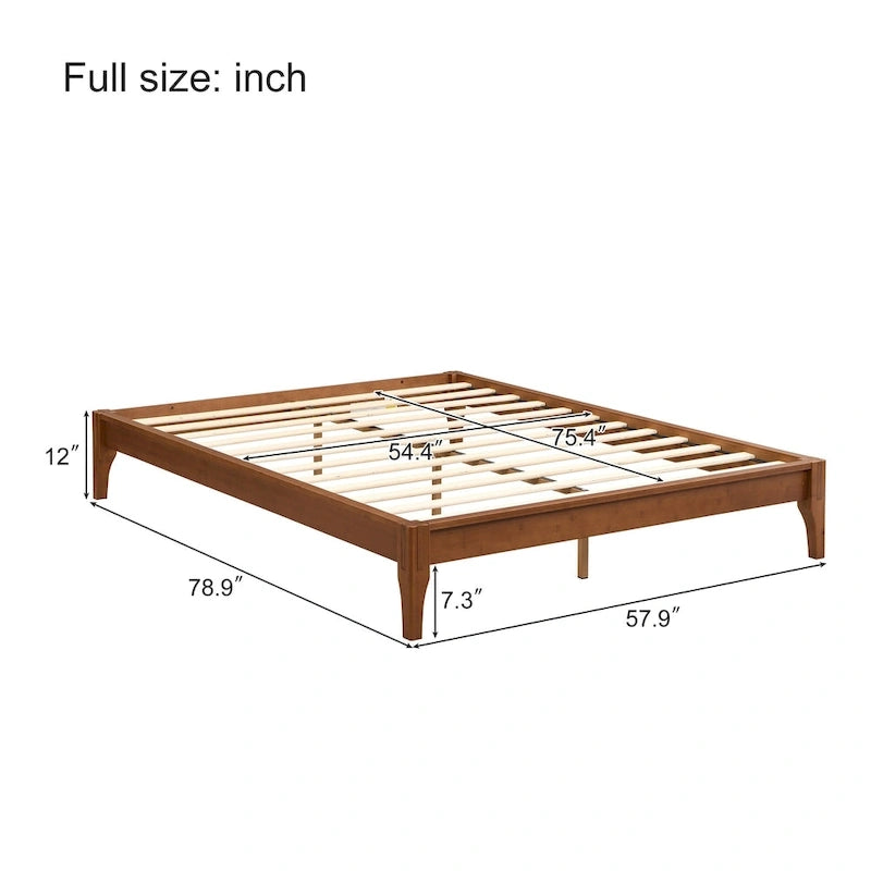 Solid bamboo and wood platform bed frame