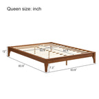 Solid bamboo and wood platform bed frame