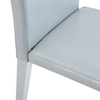 High Back Dining Chair Set of 2 PU Leather Upholstered Chair Living Room Decorative Side Chair Metal Frame Home Chair