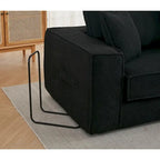 133 Lamb Velvet Convertible Sleeper Sofa with 7 Pillows (3 Back + 4 Throw), Foldable Gaming Bed Design