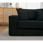 133 Lamb Velvet Convertible Sleeper Sofa with 7 Pillows (3 Back + 4 Throw), Foldable Gaming Bed Design