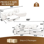 133 Lamb Velvet Convertible Sleeper Sofa with 7 Pillows (3 Back + 4 Throw), Foldable Gaming Bed Design