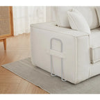 133 Lamb Velvet Convertible Sleeper Sofa with 7 Pillows (3 Back + 4 Throw), Foldable Gaming Bed Design