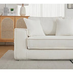 133 Lamb Velvet Convertible Sleeper Sofa with 7 Pillows (3 Back + 4 Throw), Foldable Gaming Bed Design