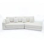133 Lamb Velvet Convertible Sleeper Sofa with 7 Pillows (3 Back + 4 Throw), Foldable Gaming Bed Design