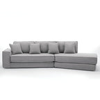 133 Lamb Velvet Convertible Sleeper Sofa with 7 Pillows (3 Back + 4 Throw), Foldable Gaming Bed Design