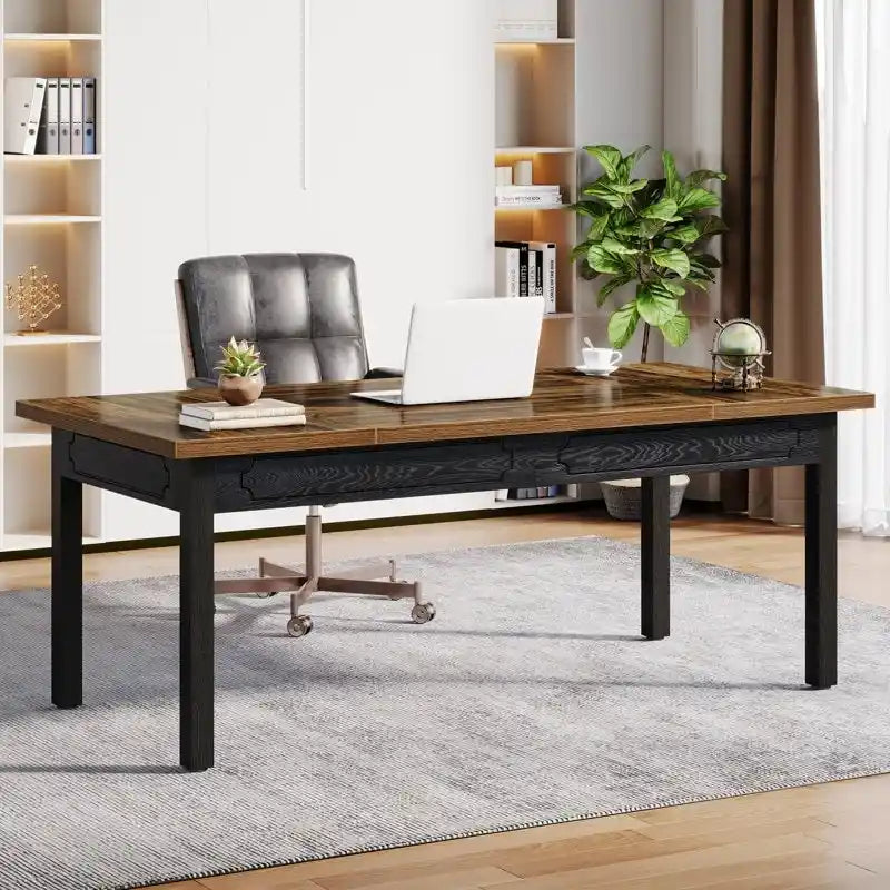 62.9 Inches Computer Desk, Large Executive Office Desk for Home Office