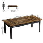 62.9 Inches Computer Desk, Large Executive Office Desk for Home Office