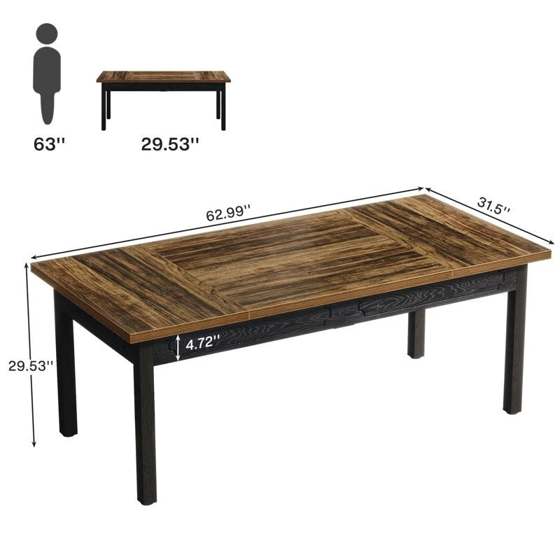 62.9 Inches Computer Desk, Large Executive Office Desk for Home Office
