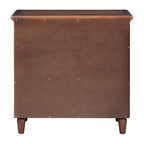 Mid-Century Modern Nightstand, Wooden Lockers with Metal Handle 3 Drawers, Entry Side Table with Solid Wood Legs